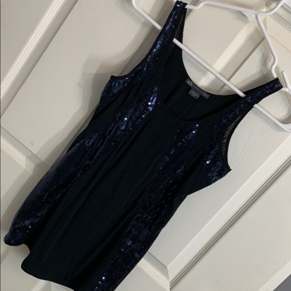 Armani exchange Sequin sparkly tank XS